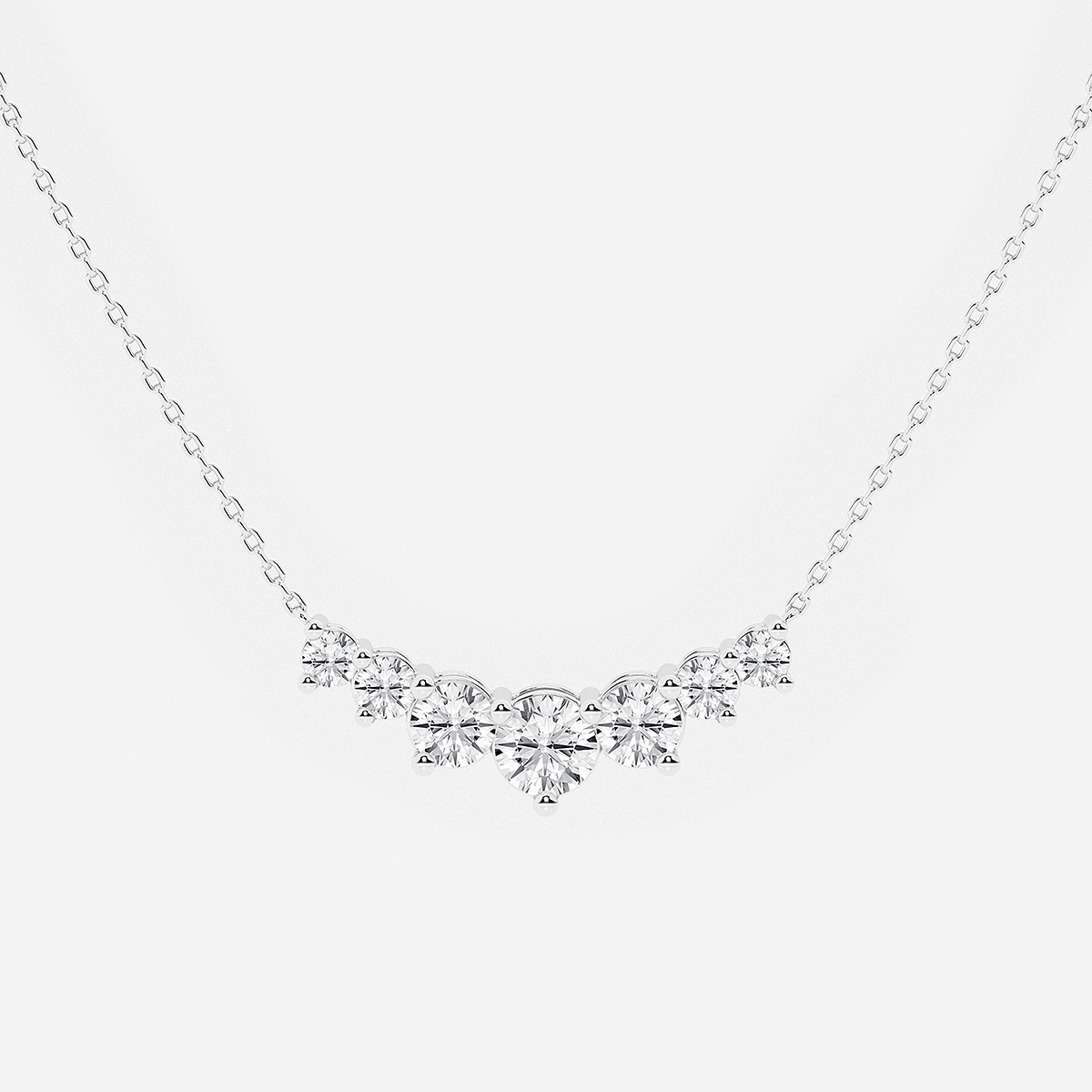 Additional Image 1 for  1 1/2 ctw Round Lab Grown Diamond Seven Stone Demi Eternity Necklace